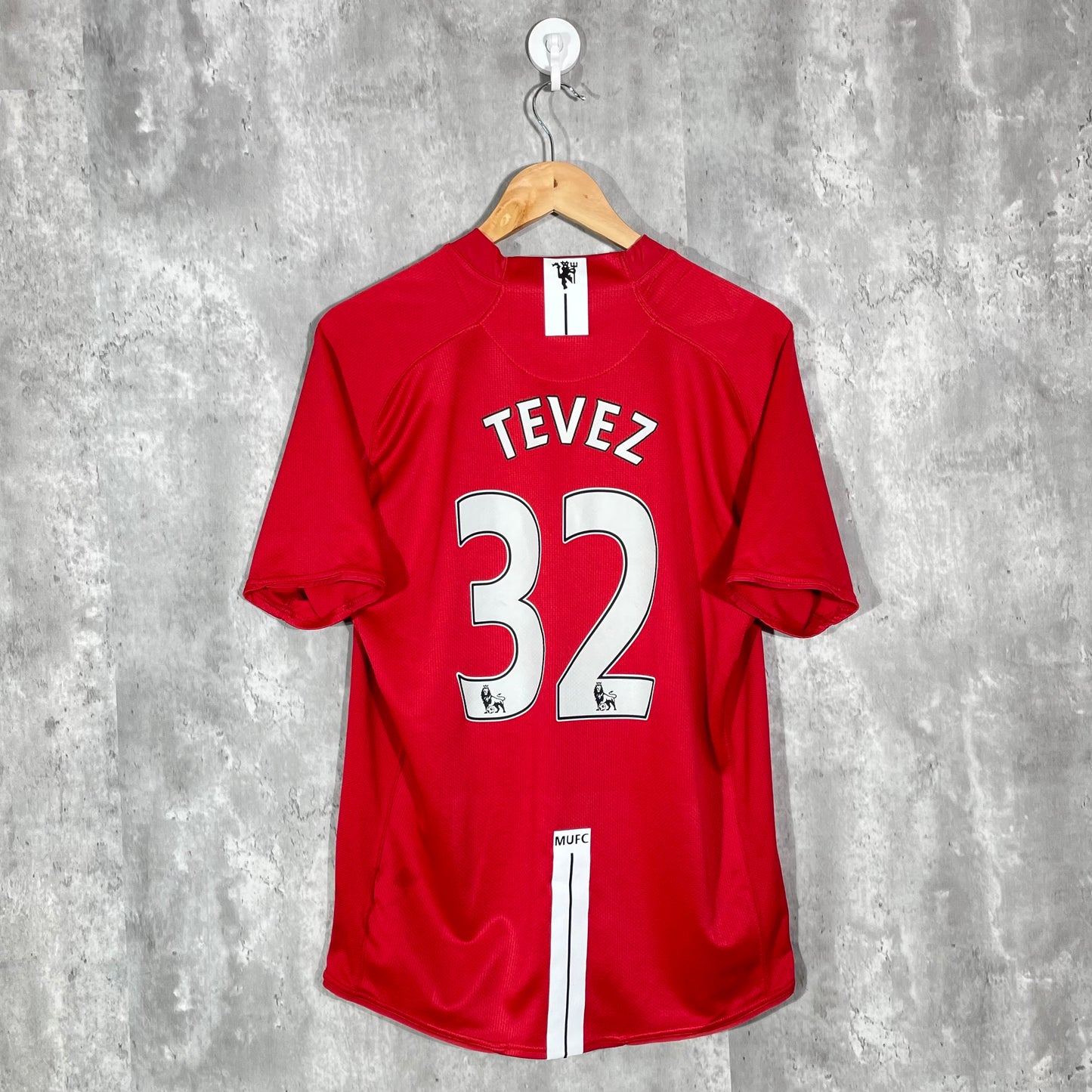 Maillot Manchester United 2007-09 Domicile Original Tevez #32 - Grand