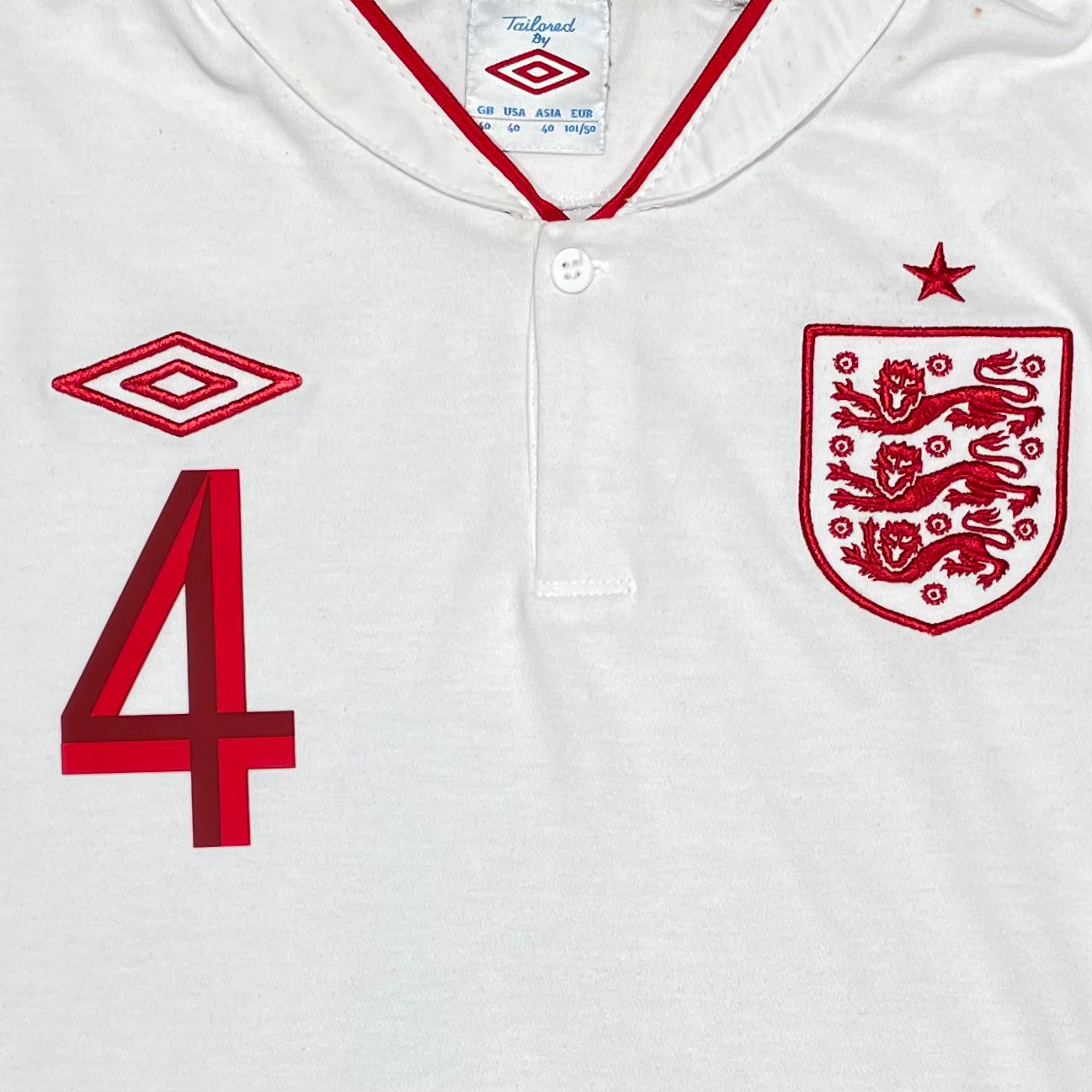 England 2012 Home Shirt Gerrard #4 - Medium