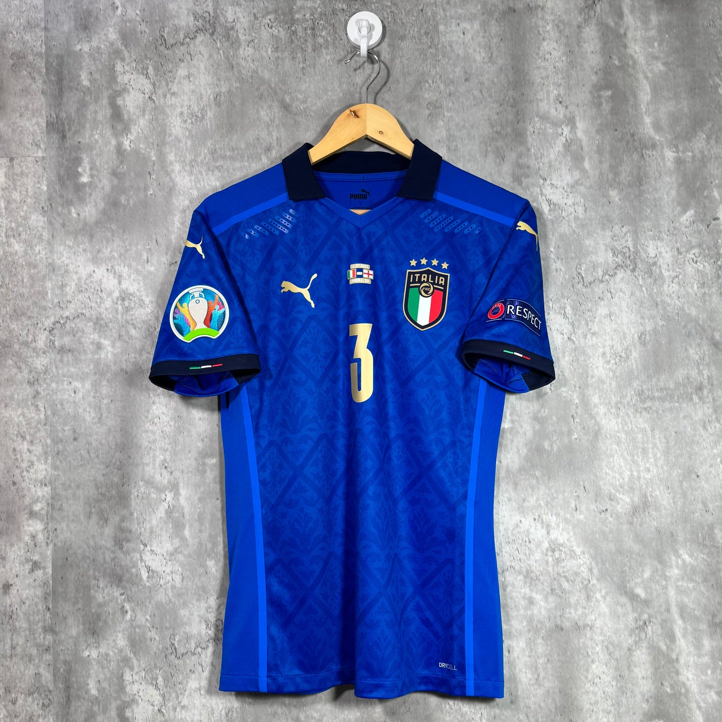Italy 2020/21 Home Authentic Euro 2021 Final Chiellini #3 - Small
