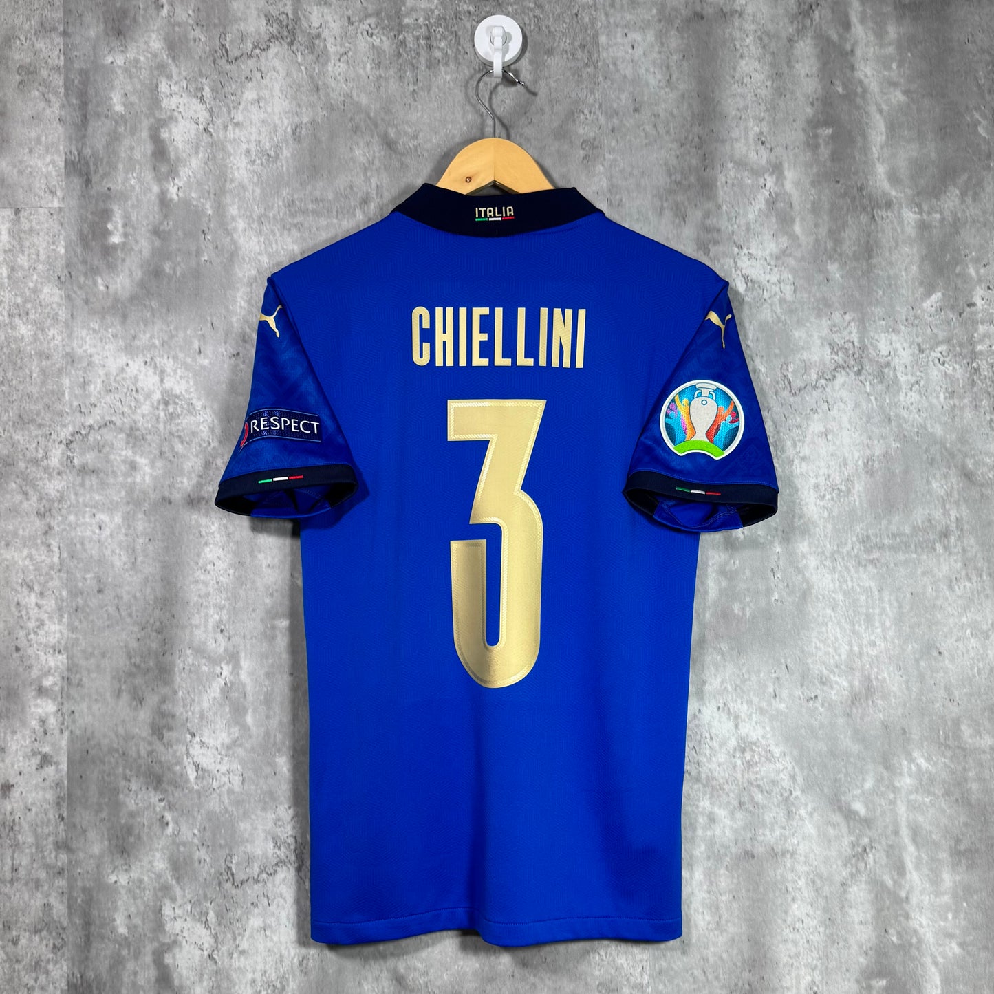 Italy 2020/21 Home Authentic Euro 2021 Final Chiellini #3 - Small