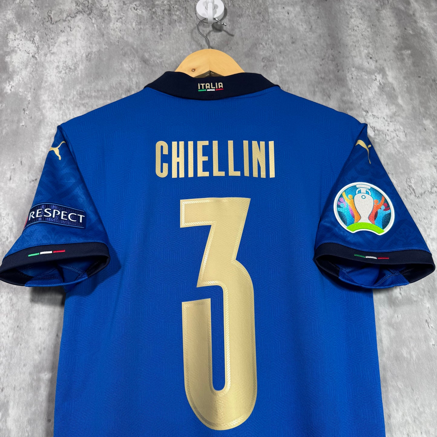 Italy 2020/21 Home Authentic Euro 2021 Final Chiellini #3 - Small